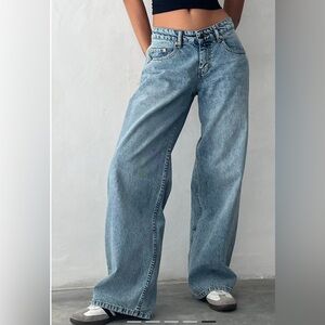 Motel Rock Roomy Jeans in Vintage Blue Wash